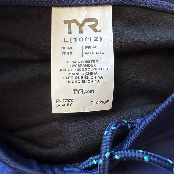 NWT TYR Active UPF 50+ Drawstring Blue Bikini Briefs Bottoms Womens Large - Picture 7 of 8